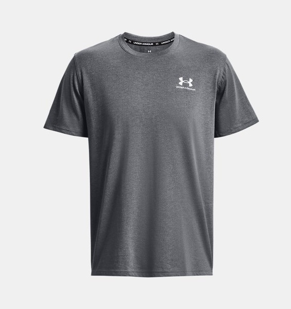 Gri Erkek UA LOGO EMB Heavyweight Kısa Kollu T-shirt