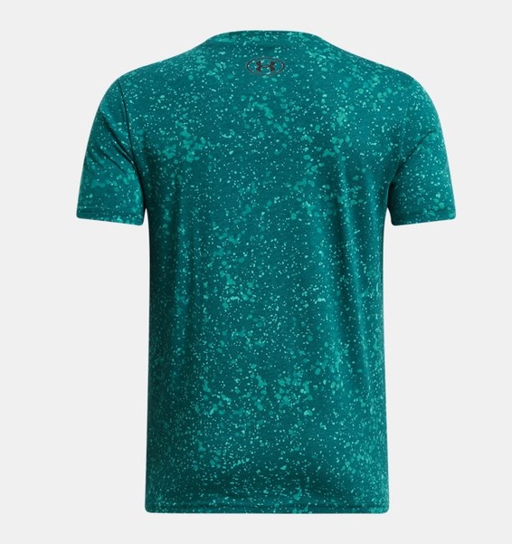 Petrol Yeşili Erkek Çocuk UA Sportstyle Logo Baskılı Kısa Kollu