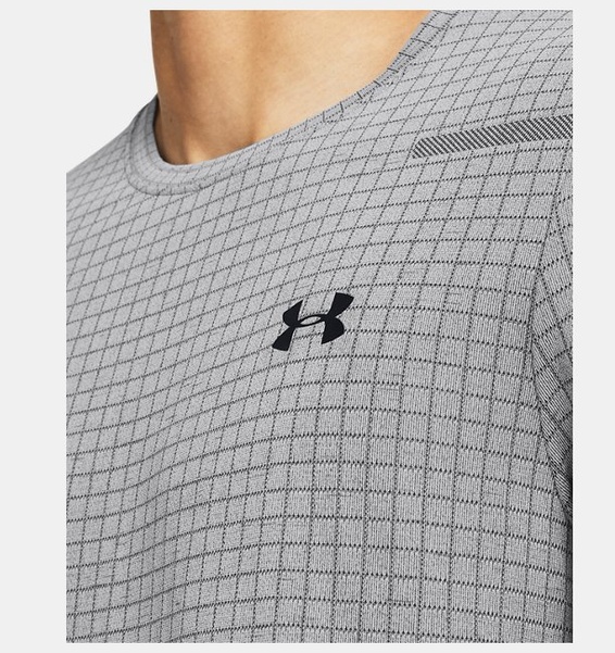 Gri Erkek UA Vanish Dikişsiz Grid Kısa Kollu T-shirt