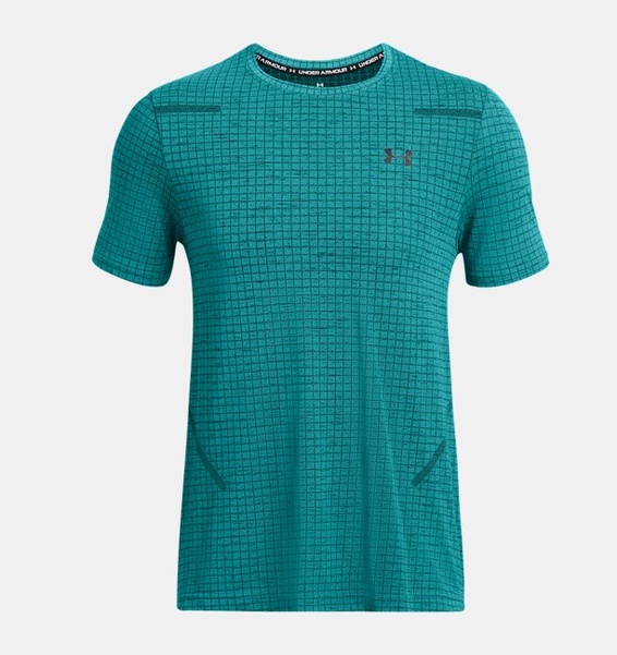 Petrol Yeşili Erkek UA Vanish Dikişsiz Grid Kısa Kollu T-shirt