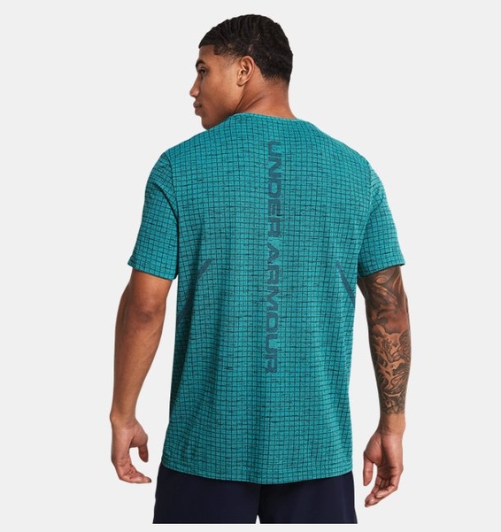Petrol Yeşili Erkek UA Vanish Dikişsiz Grid Kısa Kollu T-shirt