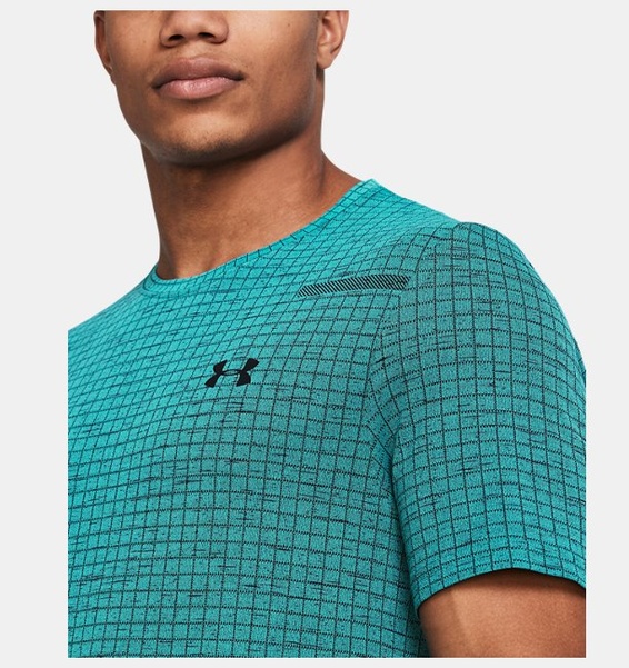 Petrol Yeşili Erkek UA Vanish Dikişsiz Grid Kısa Kollu T-shirt