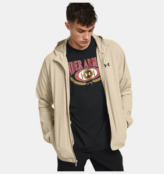 Bej Erkek UA Stretch Dokuma Rüzgarlık