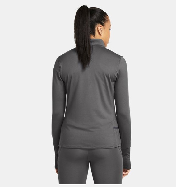 Gri Kadın UA Launch Pro Yarım Fermuarlı Uzun Kollu T-shirt