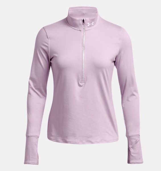 Mor Kadın UA Launch Pro Yarım Fermuarlı Uzun Kollu T-shirt