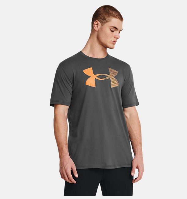 Erkek UA Big Logo Fill Kısa Kollu T-shirt Gri