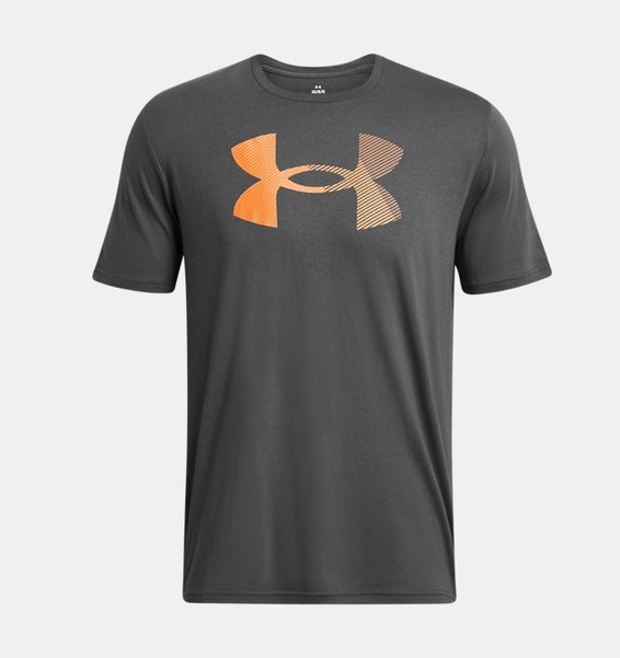Gri Erkek UA Big Logo Fill Kısa Kollu T-shirt