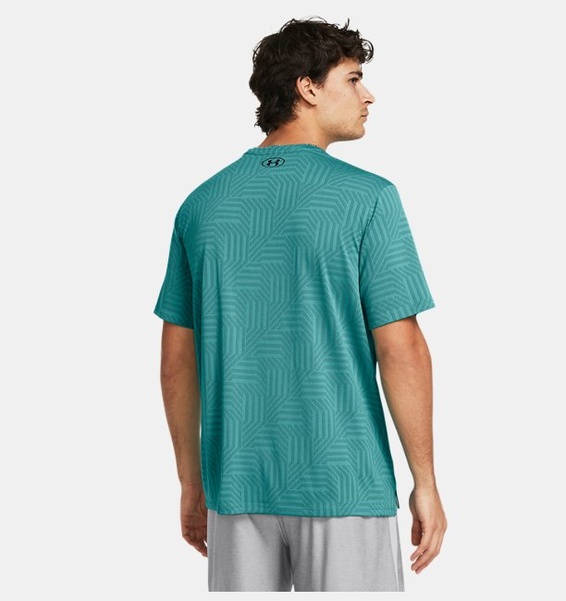 Petrol Yeşili Erkek UA Tech™ Pencereli Geotessa Kısa Kollu T-shirt