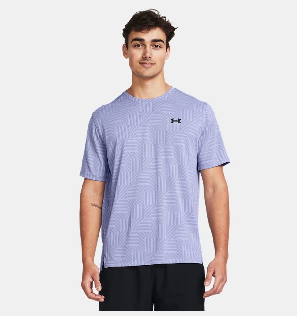 Erkek UA Tech™ Pencereli Geotessa Kısa Kollu T-shirt Mor