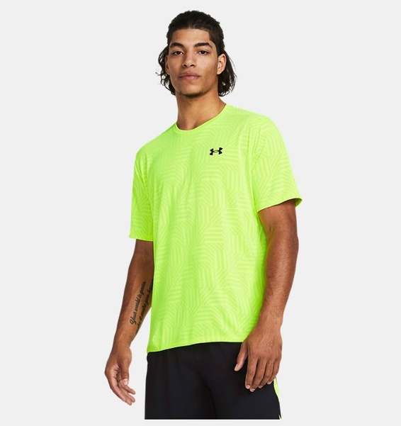 Neon Sarı Erkek UA Tech™ Pencereli Geotessa Kısa Kollu T-shirt
