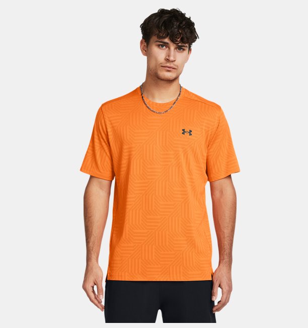 Erkek UA Tech™ Pencereli Geotessa Kısa Kollu T-shirt Turuncu