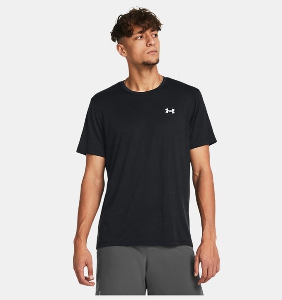 Siyah Erkek UA Launch Splatter Kısa Kollu T-shirt