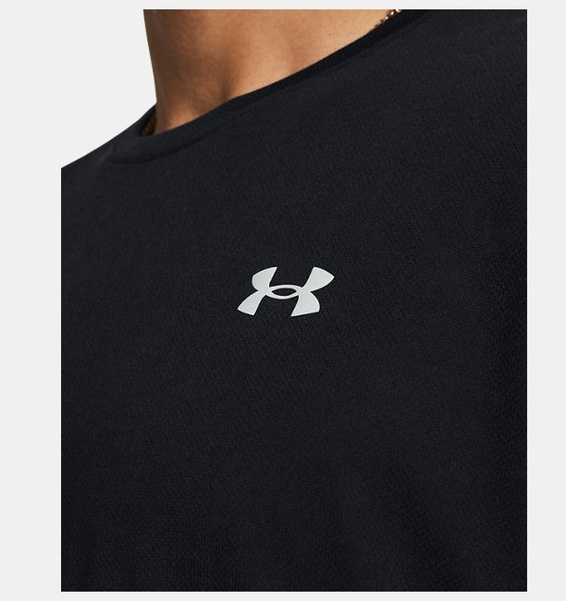 Siyah Erkek UA Launch Splatter Kısa Kollu T-shirt