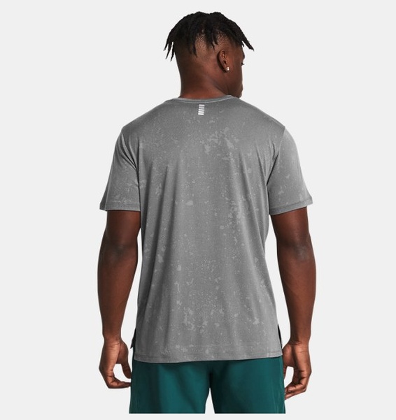 Gri Erkek UA Launch Splatter Kısa Kollu T-shirt