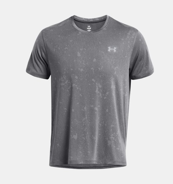 Gri Erkek UA Launch Splatter Kısa Kollu T-shirt