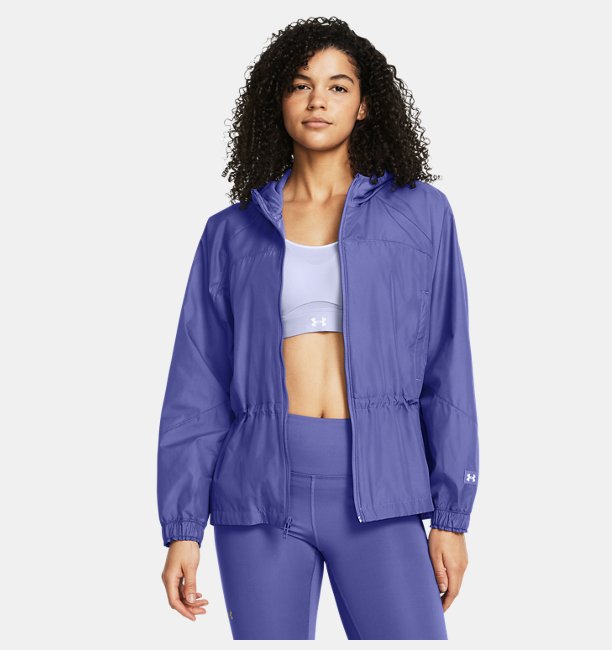 Kadın UA Vanish Elite Dokuma Oversized Tam Boy Fermuarlı Mont Mor