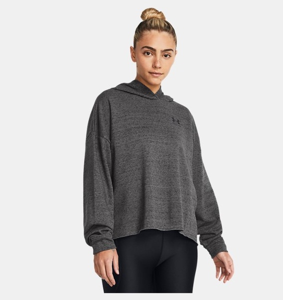Gri Kadın UA Rival Terry Oversized Kapüşonlu Üst