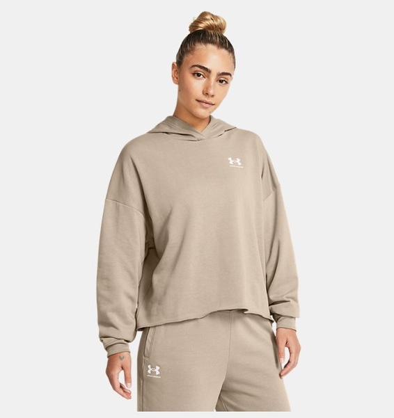 Kahverengi Kadın UA Rival Terry Oversized Kapüşonlu Üst