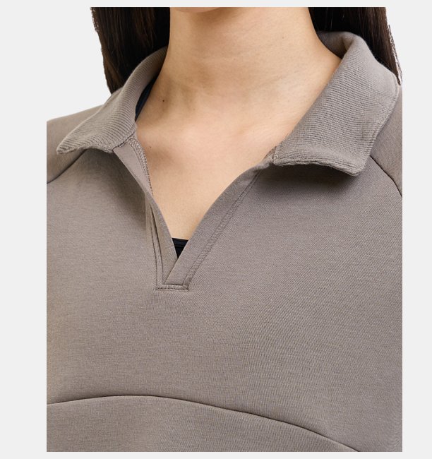 Kadın Unstoppable Fleece Rugby Crop Sweatshirt Kahverengi