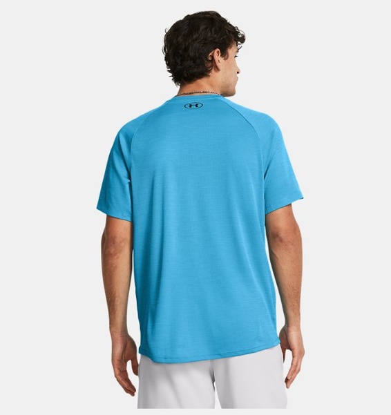 Mavi Erkek UA Tech Textured Kısa Kollu T-shirt