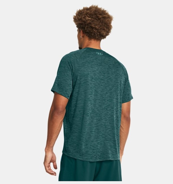 Petrol Yeşili Erkek UA Tech Textured Kısa Kollu T-shirt
