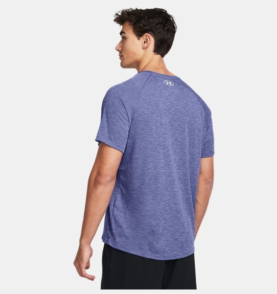 Mor Erkek UA Tech Textured Kısa Kollu T-shirt