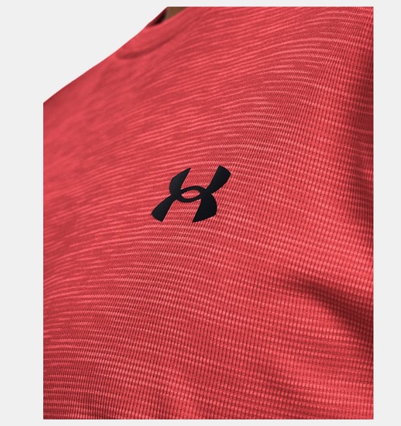 Kırmızı Erkek UA Tech Textured Kısa Kollu T-shirt