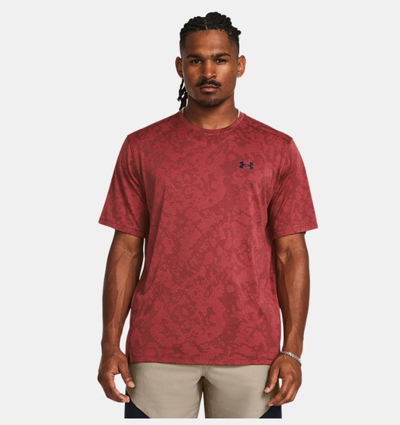 Kırmızı Erkek UA Tech Vent Geode Kısa Kollu T-shirt