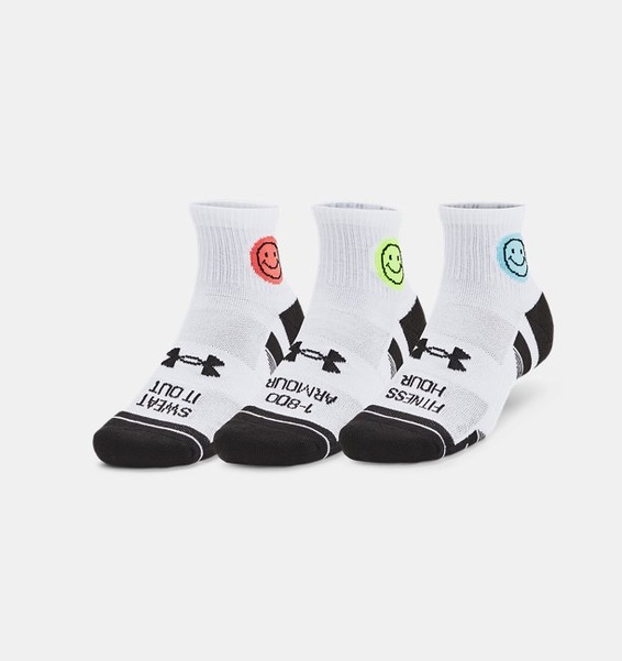 Beyaz Unisex UA Perf Tech Nvlty Qtr 3’lü Paket