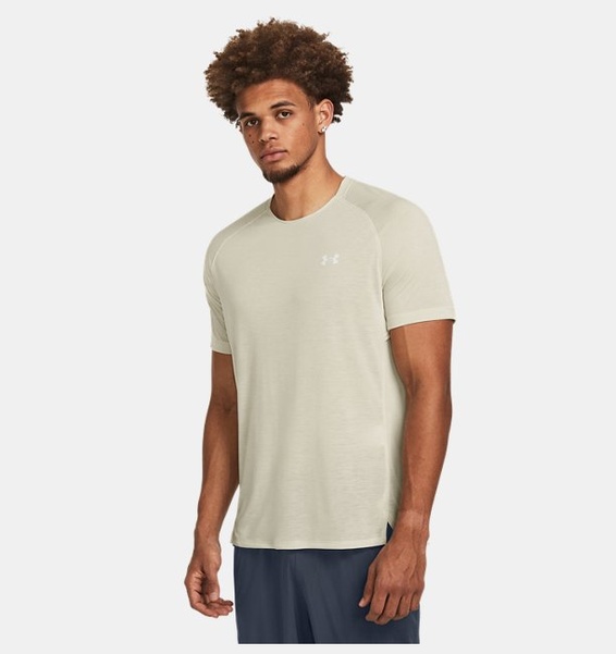Bej Erkek UA Trail Run Kısa Kollu T-shirt
