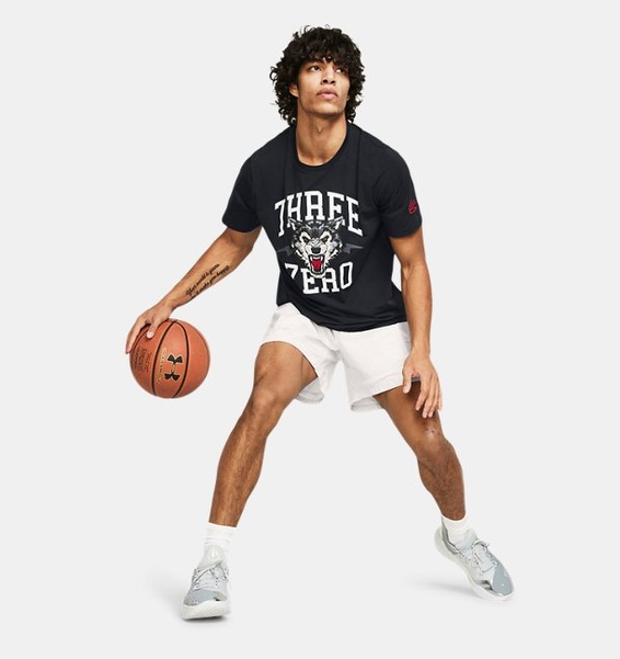 Siyah Erkek Curry Young Wolf T-shirt
