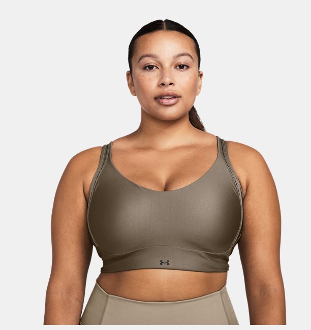 Kadın UA Infinity 2.0 Low Strappy Spor Sütyeni Kahverengi