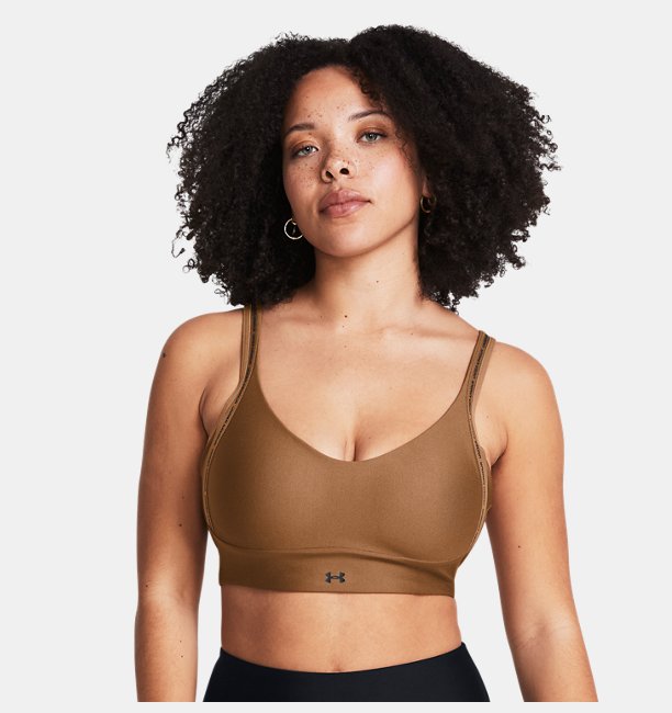 Kadın UA Infinity 2.0 Low Strappy Spor Sütyeni Kahverengi