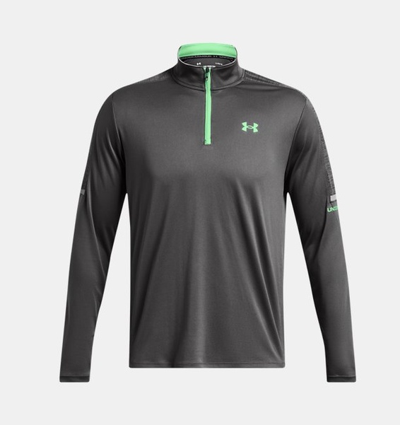 Gri Erkek UA Tech Utility 1/4 Fermuarlı Uzun Kollu T-shirt