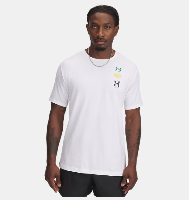 Erkek UA 60/40S Evol Logo T-shirt Beyaz