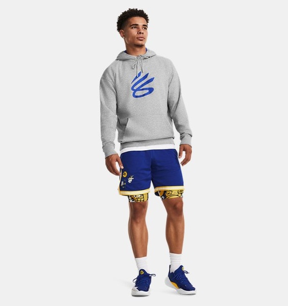 Beyaz Erkek UA Curry HG Baskılı Kısa Tayt