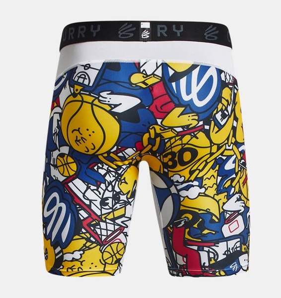 Beyaz Erkek UA Curry HG Baskılı Kısa Tayt