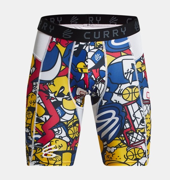 Beyaz Erkek UA Curry HG Baskılı Kısa Tayt