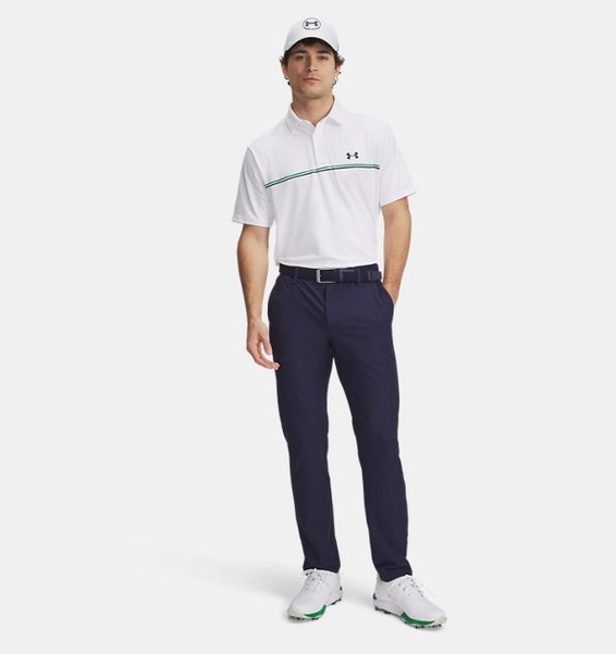 Beyaz Erkek UA Playoff 3.0 Stripe Polo