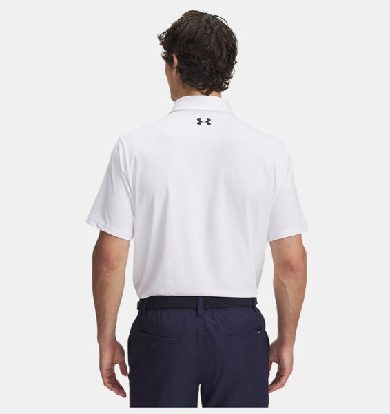 Beyaz Erkek UA Playoff 3.0 Stripe Polo