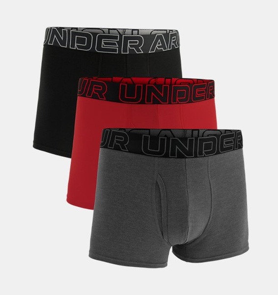 Gri Erkek UA Performance Cotton 3" Boxerjock - 3'lü Paket