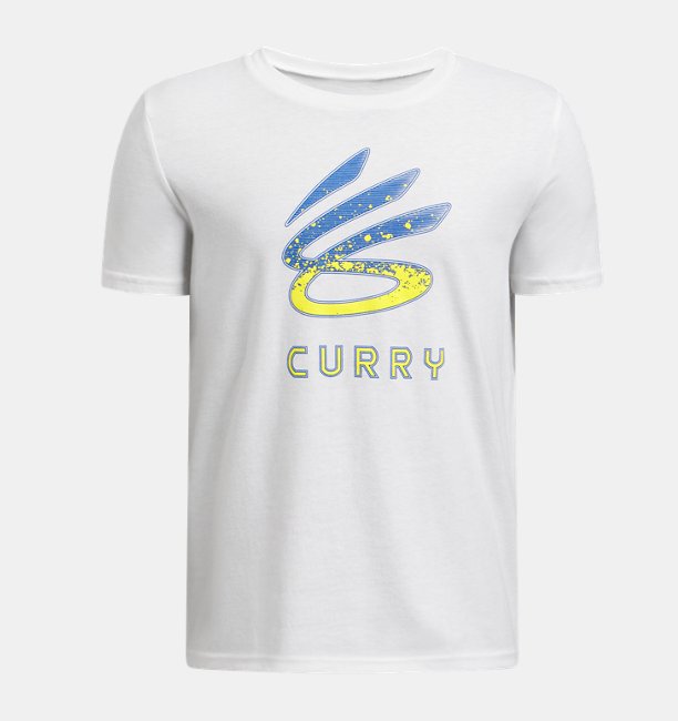 Erkek Çocuk UA Curry Logo T-shirt Beyaz