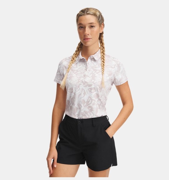 Beyaz Kadın UA Playoff 3.0 Baskılı Polo T-shirt