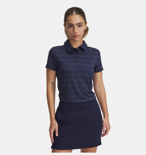 Lacivert Kadın UA Playoff 3.0 Baskılı Polo T-shirt