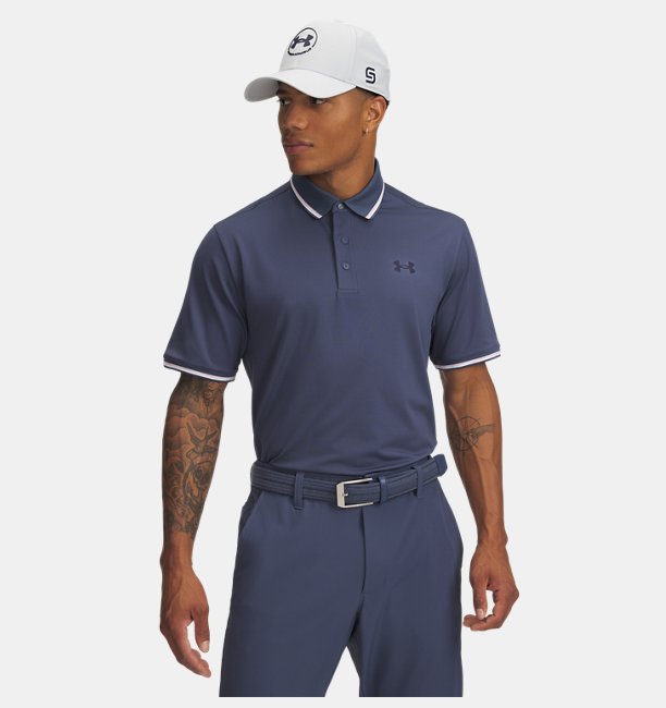Erkek UA Playoff 3.0 Rib Polo T-shirt Gri