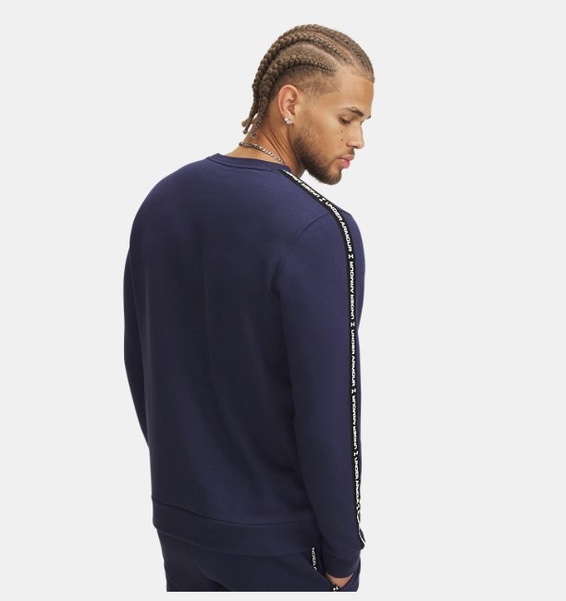 Lacivert Erkek UA Icon Fleece Crew Taping Sweatshirt