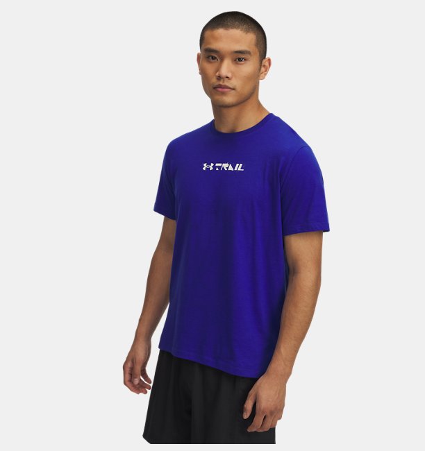 Erkek UA Trail Run Graphic Tee T-shirt Lacivert