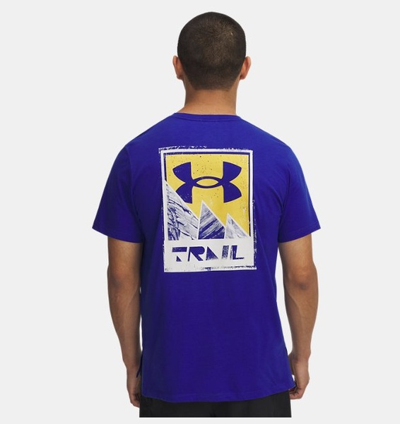 Lacivert Erkek UA Trail Run Graphic Tee T-shirt