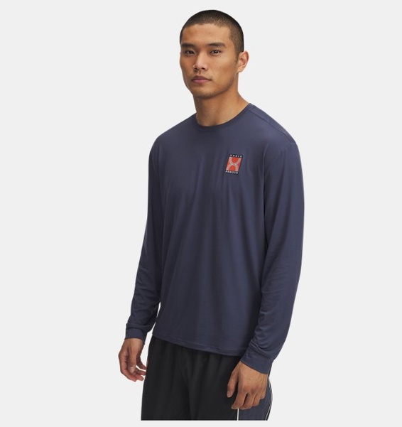Gri Erkek UA Run 96 Uzun Kollu T-shirt