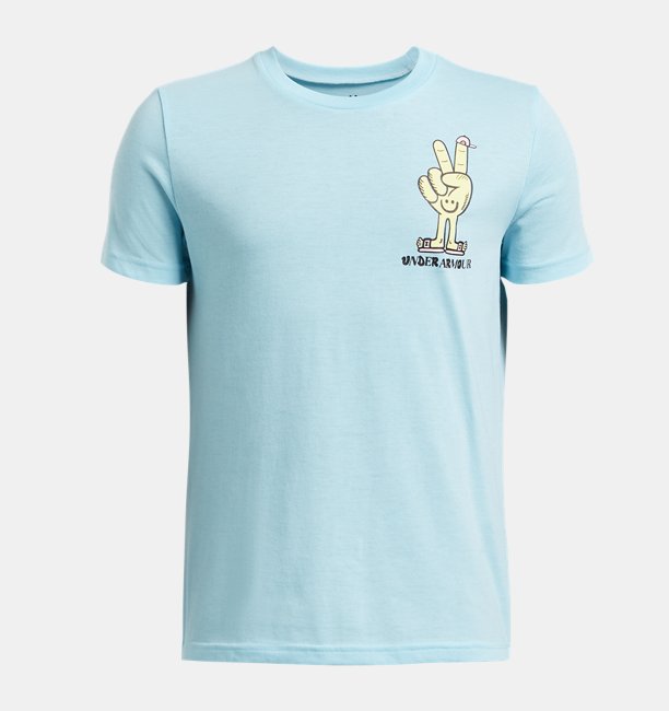 Erkek Çocuk UA Peace Love T-shirt Açık Gri